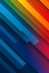 Obraz premium A colorful image of a rainbow with blue, red, and yellow stripes
