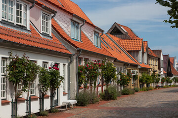Häuserreihe Fischer Siedlung Holm Schleswig © Lars Gieger