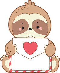 Cute sloth vector icon. Funny baby sloth animal series stock illustration. Slow life of fluffy sloth designs.