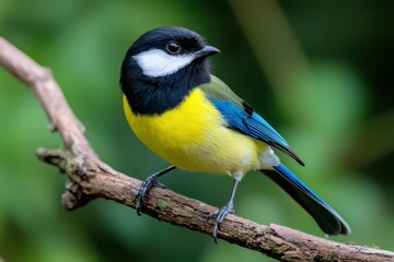 Colorful bird perched on a branch in a natural setting.