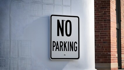 Fototapeta premium A white sign indicates private property, no parking, with the message 