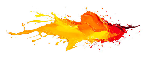 Vibrant splash of orange and yellow paint, evoking energy and creativity, ideal for artistic and dynamic backgrounds.