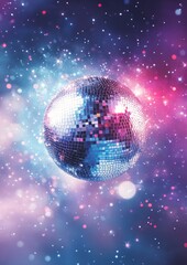 Obraz premium Colorful disco ball reflecting lights during a vibrant dance party at night