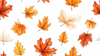 Vibrant Autumn Leaves Pattern: A Beautiful Illustration for Seasonal Décor