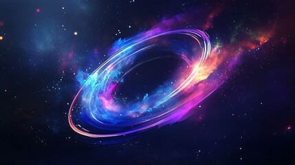 Fototapeta premium Reflective holographic design with smooth curves and plenty of room for words 