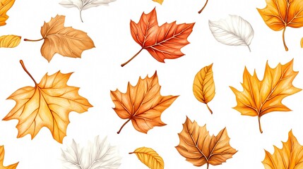 Obraz premium Stunning Autumn Leaves: A Colorful Botanical Illustration Celebrating Nature's Seasonal Beauty