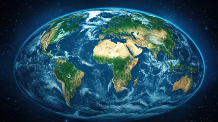 Fototapeta premium World map, Earth flat view from space. Physical map on global satellite photo