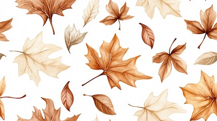 Fototapeta premium Elegant Autumn Leaves Pattern - Beautiful Botanical Design for Warm Seasonal Decor