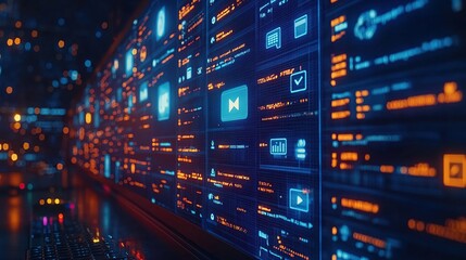 Digital interface displaying data and analytics.