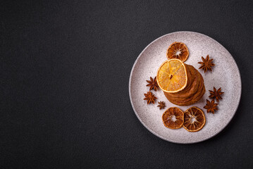 Sweet craffin made from puff pastry with Swiss meringue