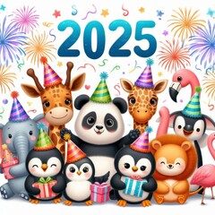 Naklejka premium 2025 new year