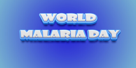 Happy World Malaria Day Text Effect on blue background