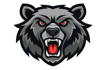 Intense Bear Head Logo Mascot Vector Illustration for Powerful Branding