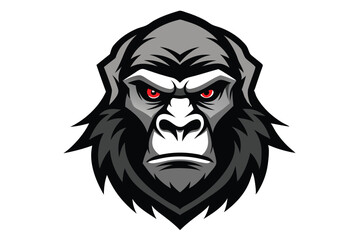 Bold Gorilla Head Mascot Vector Design for Logos and Branding