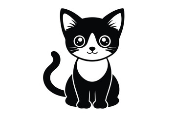Simple Cat Outline Icon Vector for Logos and Branding