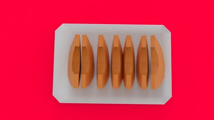 a plate of food on a white background