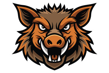 Wild Hog Boar Pig Head Mascot Logo Vector Illustration