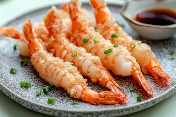 Crispy Fried Shrimp with Green Onions and Soy Sauce