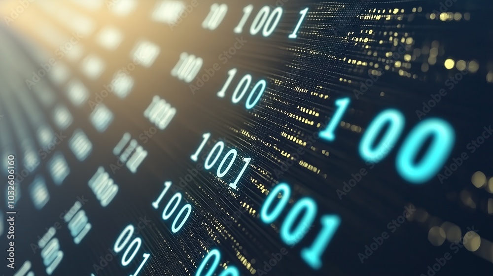 Aufkleber abstract digital binary code 1 and 0 boolean coding technology background