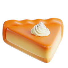 Classic Pumpkin Pie Slice with Cream Topping