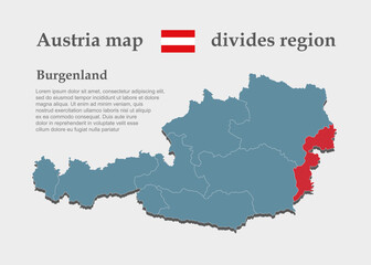 Vector map Austria, province Burgenland
