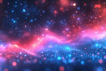 Fototapeta premium Abstract image of a colorful cosmic nebula with swirling stars and bright interstellar gases symbolizing the mysteries of space energy and the infinite universe