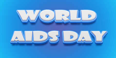 Happy World Aids Day Text Effect on blue background
