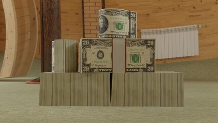 money stack with different different angle view 4k photos