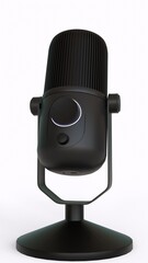 black microphone with white background