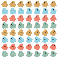 HALLOWEEN FUNNY GHOSTS PATTERN TEXTURE BACKGROUND VECTOR