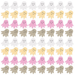 Obraz premium HALLOWEEN FUNNY GHOSTS PATTERN TEXTURE BACKGROUND VECTOR