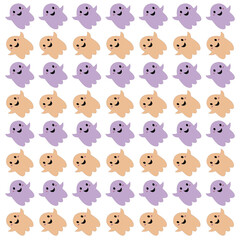 HALLOWEEN FUNNY GHOSTS PATTERN TEXTURE BACKGROUND VECTOR