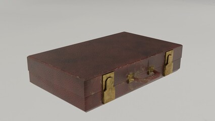 leather suitcase bag with white background