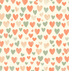Colorful hearts pattern, cheerful design for Valentine's Day background