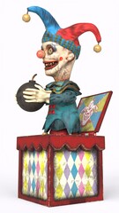 joker in the box with white background