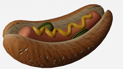 Hot Dog with white background
