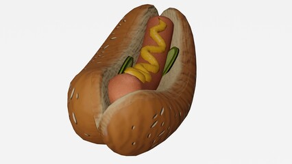 Hot Dog with white background