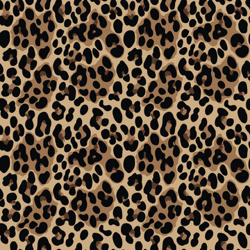 leopard pattern modern print, seamless vector background, design with wild cat spots, stylish skin texture