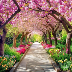 Beautiful spring garden design