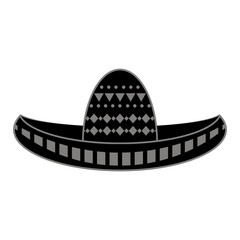 Vector Mexican sombrero with maracas. Cinco de mayo symbol isolated on white background.