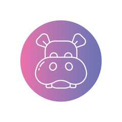 Hippo vector icon stock illustration
