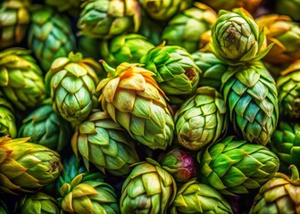 Elegant Close-Up of Fresh Hops with Texture and Color