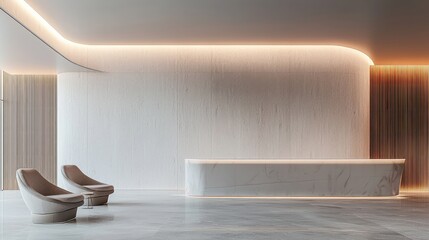 Modern Futuristic Lobby with Sleek Design Elements