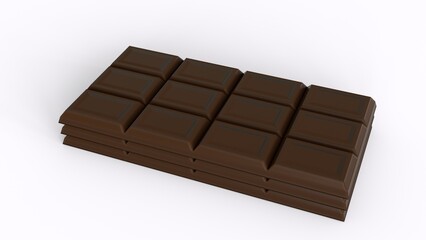 white and dark chocolate with white background