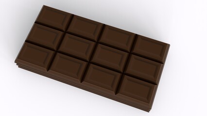 white and dark chocolate with white background