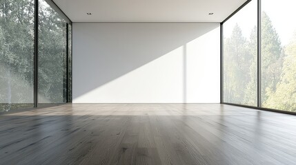 Minimalist Modern Office Space with Wooden Floor