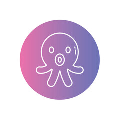 Octopus vector icon stock illustration