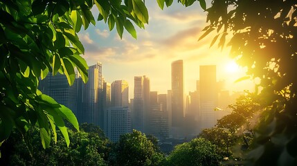 a futuristic city powered by renewable energy with carbon capture technology, clean air, and vibrant greenery, demonstrating a vision of a carbon-neutral future