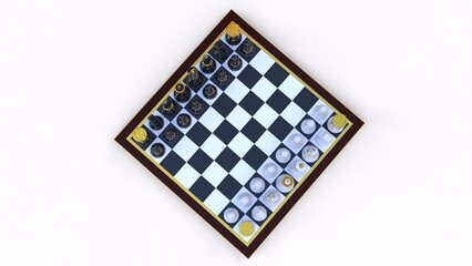 chess board game with different different angle view