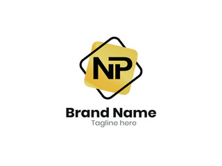 Creative NP logo, Initial Letter NP Logo connected round shape Vector Template